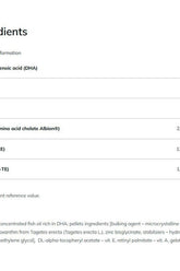 Ingredient list for Olimp Labs Gold Lutein capsules, detailing nutritional components and benefits.